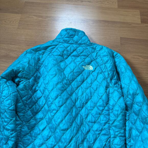 Women's The North Face Thermoball Teal Green Zip Light Puffer Jacket Sz Medium - Picture 4 of 9